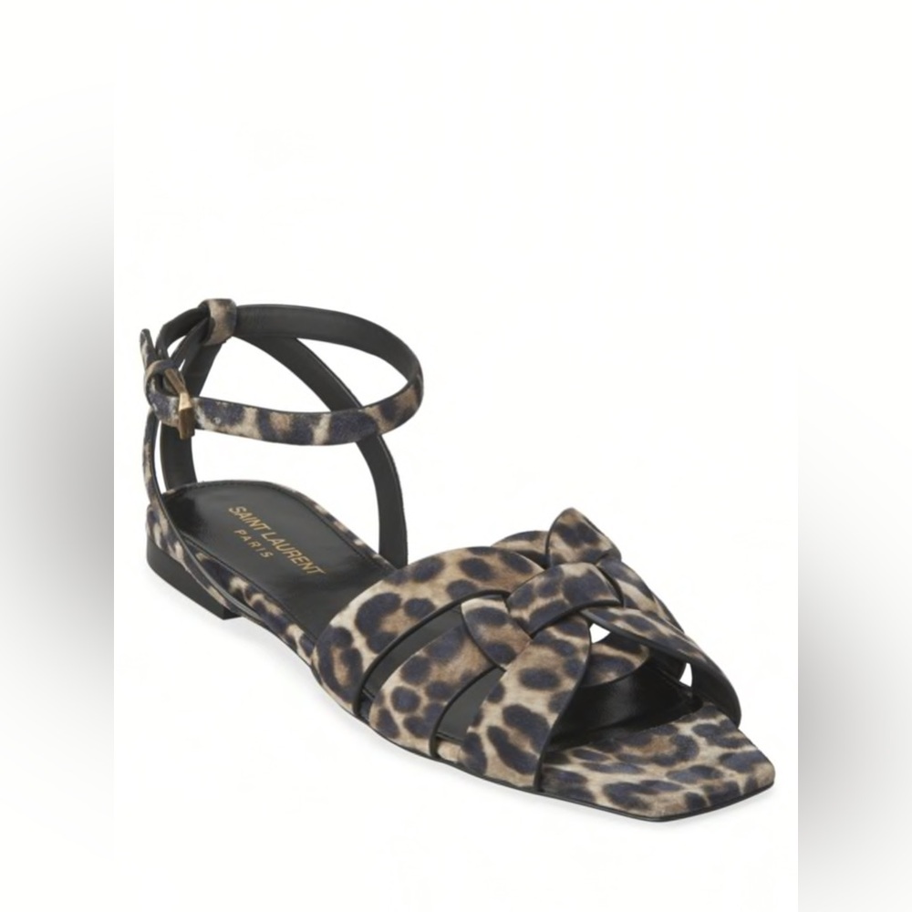 Saint Laurent Tribute Leopard Print Sandals